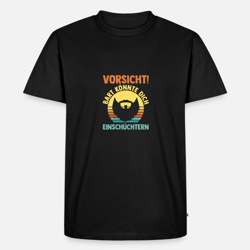 Bärtig Bartträger Bart - Männer Premium Bio T-Shirt - Schwarz