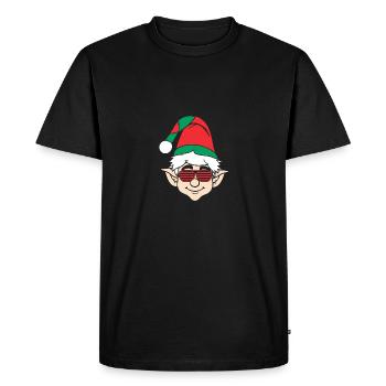 Père Noël Elfe de Noël Lutin de Noël - T-shirt Premium bio Homme - noir - Devant - Nico (187cm)