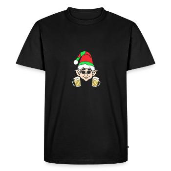 Père Noël Elfe de Noël Bière Elfe de Noël - T-shirt Premium bio Homme - noir - Devant - Nico (187cm)