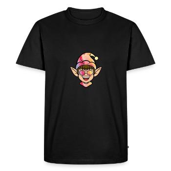 Père Noël Elfe de Noël Lutin de Noël - T-shirt Premium bio Homme - noir - Devant - Nico (187cm)