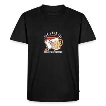 The location is drunken beer unicorn - Men's Premium Organic T-Shirt - black - Front - Nico (187cm)