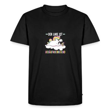 The location is drunken, unicorn - Men's Premium Organic T-Shirt - black - Front - Nico (187cm)