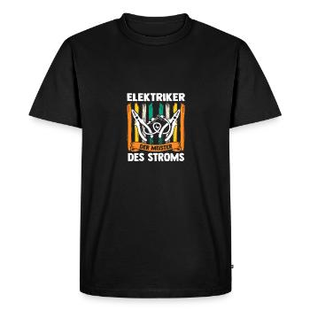 Maître électricien Ingénieur électricien Électricien - T-shirt Premium bio Homme - noir - Devant - Nico (187cm)