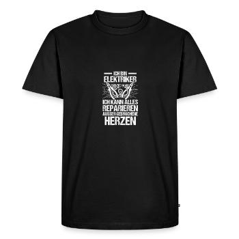 Maître électricien Ingénieur électricien Électricien - T-shirt Premium bio Homme - noir - Devant - Nico (187cm)