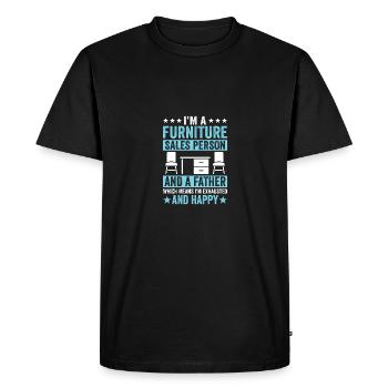 Je suis un vendeur de meubles et un père - T-shirt Premium bio Homme - noir - Devant - Nico (187cm)