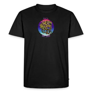 Serpent néon - T-shirt Premium bio Homme - noir - Devant - Nico (187cm)