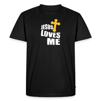jésus m’aime - T-shirt Premium bio Homme - noir - Devant - Nico (187cm)
