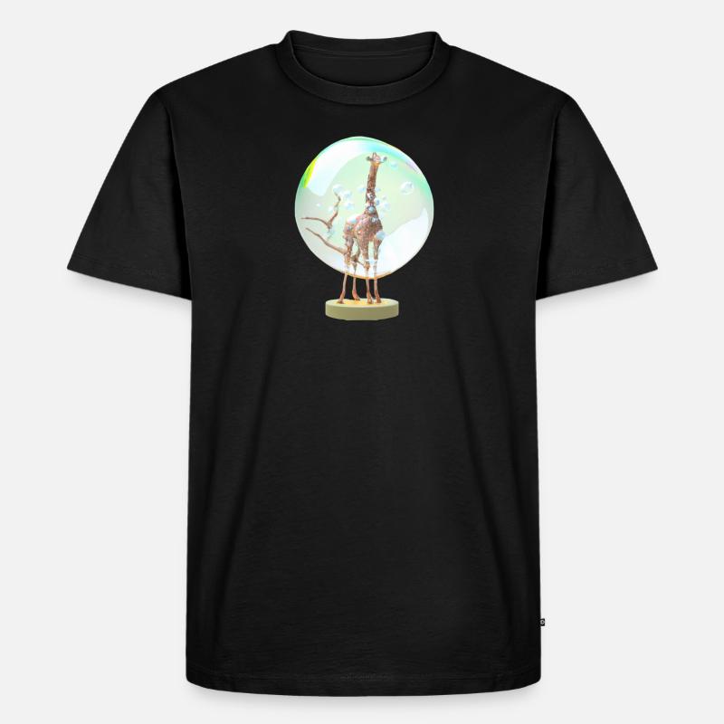 Giraffe - Männer Premium Bio T-Shirt - Schwarz