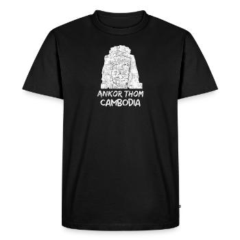 Cambodge Temple Khmer Vintage Flag I Cadeau - T-shirt Premium bio Homme - noir - Devant - Nico (187cm)