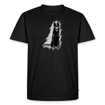 German shepherd - Men's Premium Organic T-Shirt - black - Front - Nico (187cm)