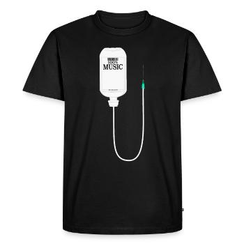 La musique est ma médecine - T-shirt Premium bio Homme - noir - Devant - Nico (187cm)