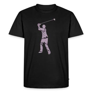 Golf Golfer Silhouette - White Grunge Design - Men's Premium Organic T-Shirt - black - Front - Nico (187cm)