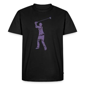 Golf Golfer Silhouette - White Grunge Design - Men's Premium Organic T-Shirt - black - Front - Nico (187cm)