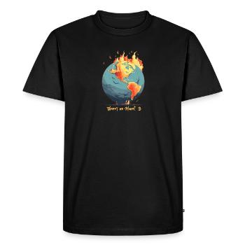 Le monde est en feu - T-shirt Premium bio Homme - noir - Devant - Nico (187cm)