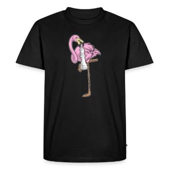 Flamingo Chess Piece King Chess - Men's Premium Organic T-Shirt - black - Front - Nico (187cm)