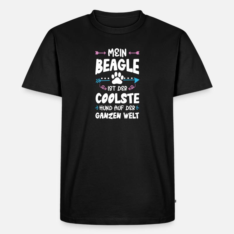 beagle hund spruch - Männer Premium Bio T-Shirt - Schwarz