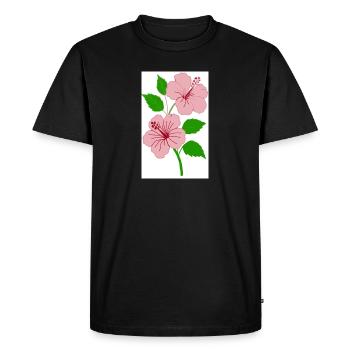 Hibiscus - T-shirt Premium bio Homme - noir - Devant - Nico (187cm)