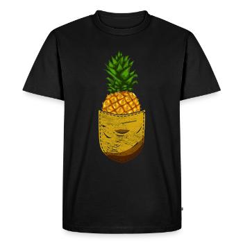 Summer Fruit Tropical Fruit Pineapple - Men's Premium Organic T-Shirt - black - Front - Nico (187cm)
