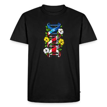 Chaîne d’ADN Boricua de Porto Rico - T-shirt Premium bio Homme - noir - Devant - Nico (187cm)