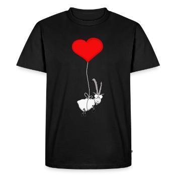 Capricorne avec des cœurs - T-shirt Premium bio Homme - noir - Devant - Nico (187cm)
