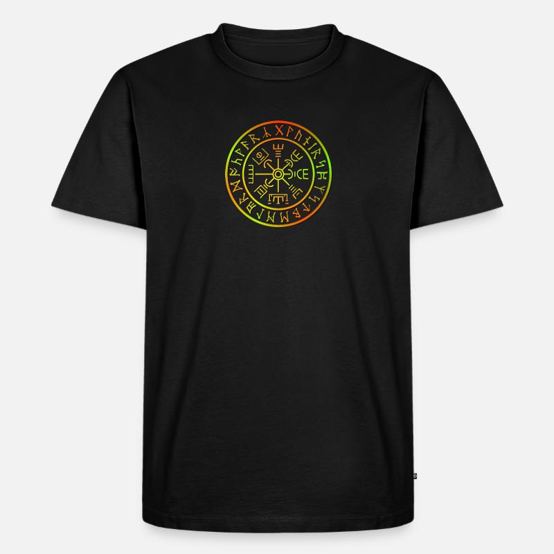 Vegvisir Bunt - Männer Premium Bio T-Shirt - Schwarz
