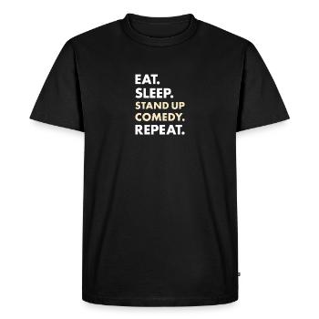 Comédien Manger Dormir Comédie Stand Up - T-shirt Premium bio Homme - noir - Devant - Nico (187cm)