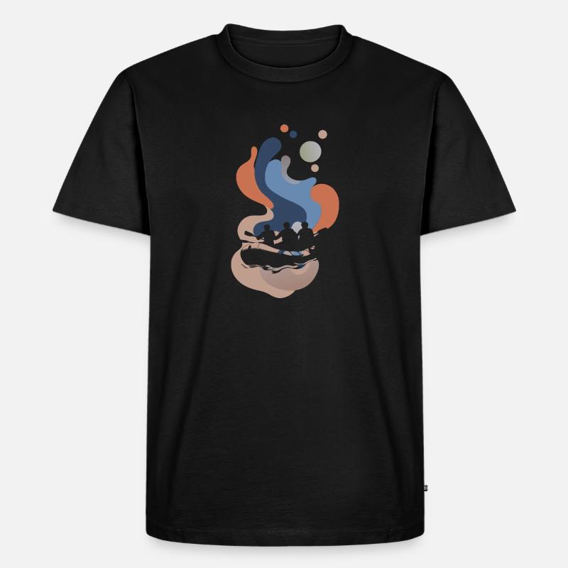 Rafting Ruderer Bach - Männer Premium Bio T-Shirt - Schwarz