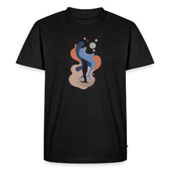 Skateboard Boarder Longboard - Men's Premium Organic T-Shirt - black - Front - Nico (187cm)