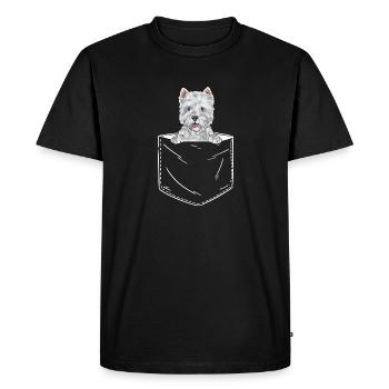 West Highland White Terrier Westie - T-shirt Premium bio Homme - noir - Devant - Nico (187cm)