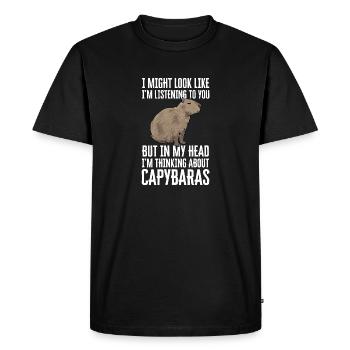 Rongeur Capybara - T-shirt Premium bio Homme - noir - Devant - Nico (187cm)