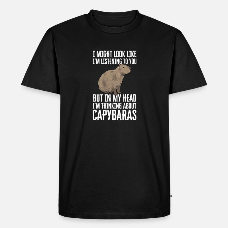 Capybara Nagetier - Männer Premium Bio T-Shirt - Schwarz
