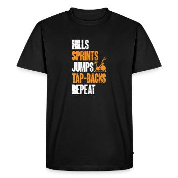 Entraînement de vélo de cyclisme en salle - T-shirt Premium bio Homme - noir - Devant - Nico (187cm)