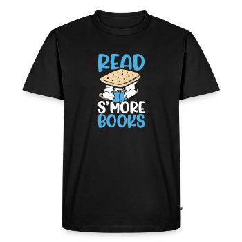Read Smore Books Men Marshmallow Camping Campfire - Men's Premium Organic T-Shirt - black - Front - Nico (187cm)