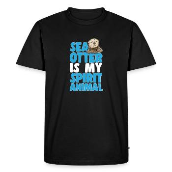 Sea otter - Men's Premium Organic T-Shirt - black - Front - Nico (187cm)