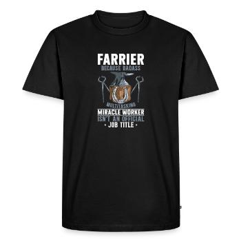 Maréchal-ferrant Fer à cheval Fer à cheval - T-shirt Premium bio Homme - noir - Devant - Nico (187cm)