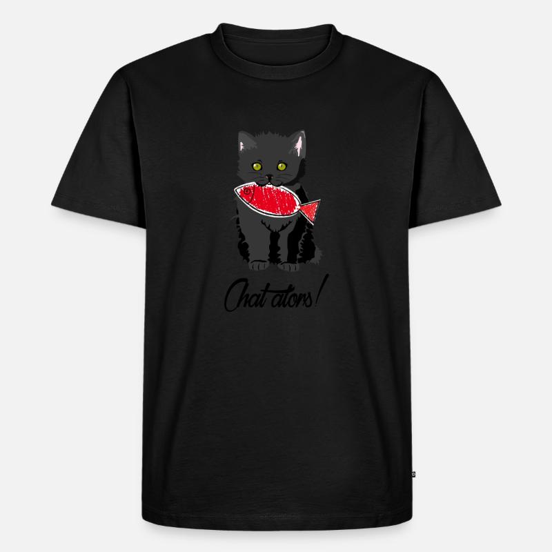 dann chatten - Männer Premium Bio T-Shirt - Schwarz