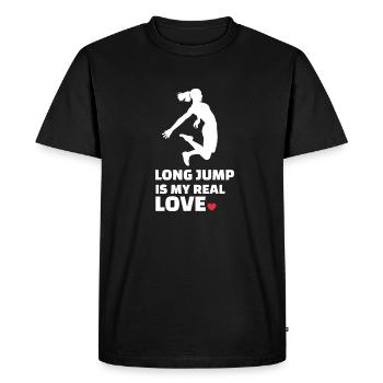 I love long jump - Men's Premium Organic T-Shirt - black - Front - Nico (187cm)