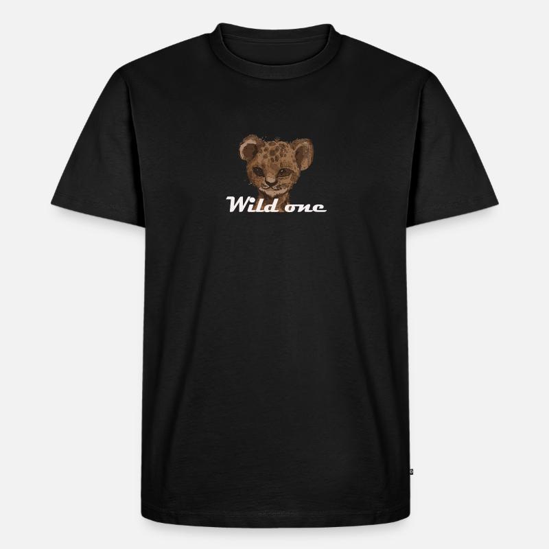 Löwe - Wild one - Männer Premium Bio T-Shirt - Schwarz