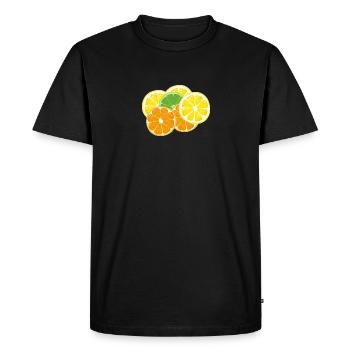 Pressez votre journée - Fresh Citrus Design - T-shirt Premium bio Homme - noir - Devant - Nico (187cm)
