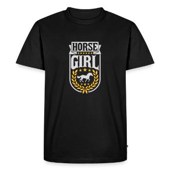 Citation de fille de cheval disant - T-shirt Premium bio Homme - noir - Devant - Nico (187cm)