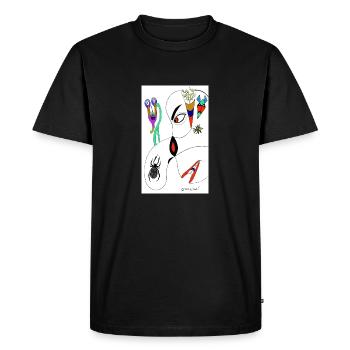 M Burns Head Spider - Men's Premium Organic T-Shirt - black - Front - Nico (187cm)