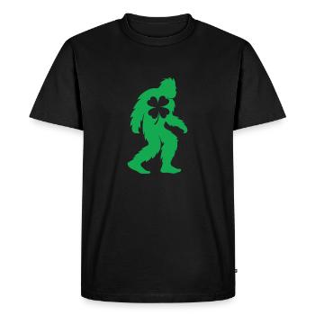Bigfoot Shamrock Gold Funny St Patrick’s - T-shirt Premium bio Homme - noir - Devant - Nico (187cm)
