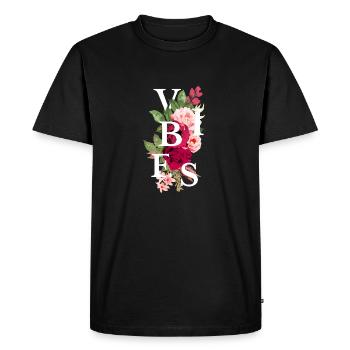 Vibes flowers - T-shirt Premium bio Homme - noir - Devant - Nico (187cm)
