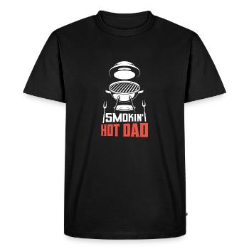 Smokin' Hot Dad Smoker BBQ Grilling - Men's Premium Organic T-Shirt - black - Front - Nico (187cm)