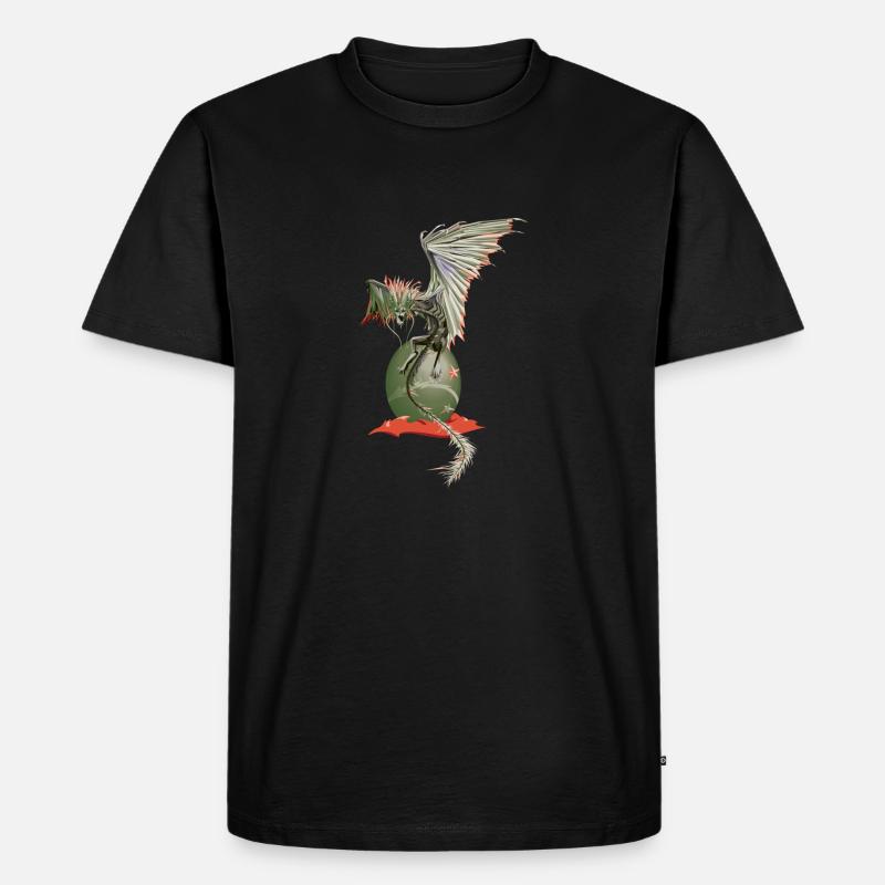 angry Dragon egg - Männer Premium Bio T-Shirt - Schwarz