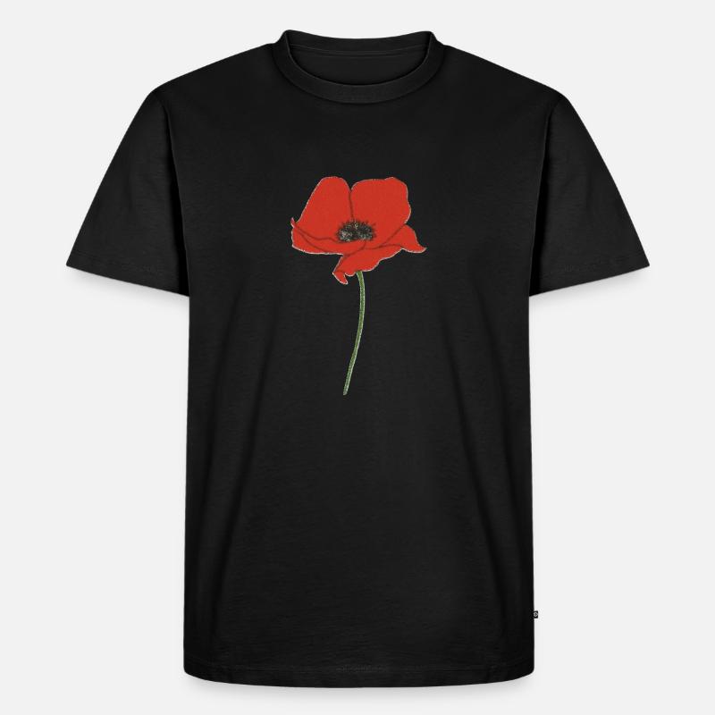 mohnblume impressionismus - Männer Premium Bio T-Shirt - Schwarz