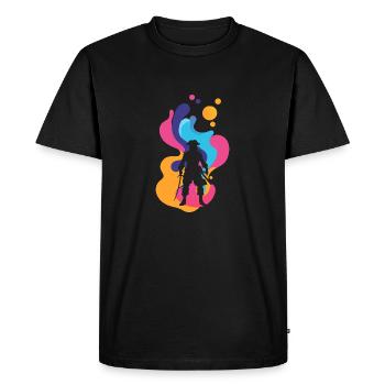 Drapeau Pirate Tête De Pirate - T-shirt Premium bio Homme - noir - Devant - Nico (187cm)