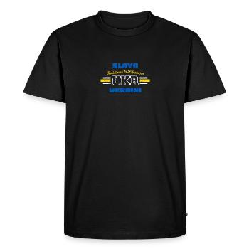 Slava Ukraini Grunge Résistance Libération Paix - T-shirt Premium bio Homme - noir - Devant - Nico (187cm)
