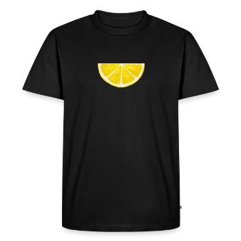 Lemon yellow - Men's Premium Organic T-Shirt - black - Front - Nico (187cm)