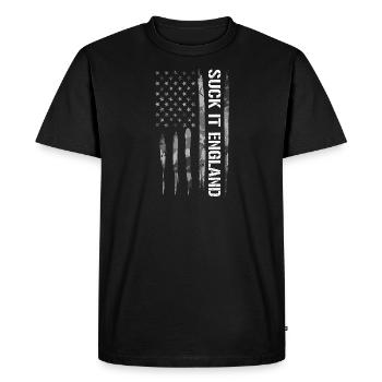 Suck It England - Drapeau américain - T-shirt Premium bio Homme - noir - Devant - Nico (187cm)